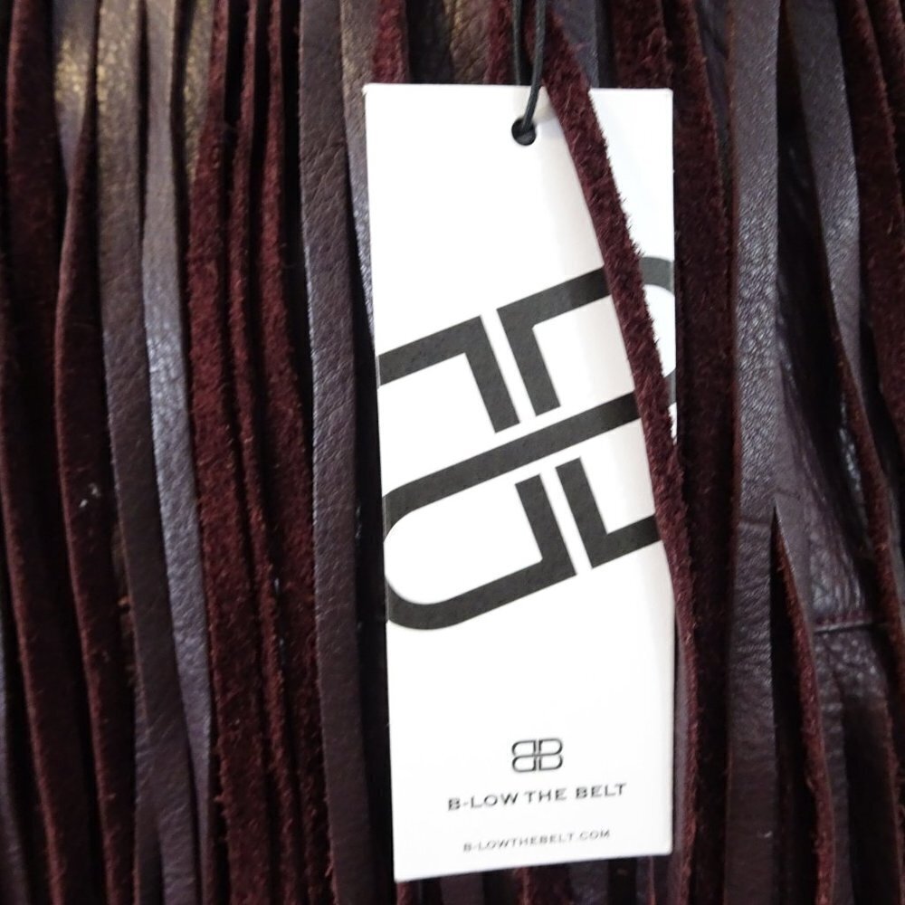 B-LOW THE BELT Twiggy Purple Oxblood Leather Fringe Shoulder Bag Crossbody NEW - Picture 3 of 6